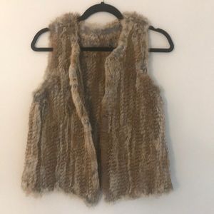 Real rabbit fur vest, size small
